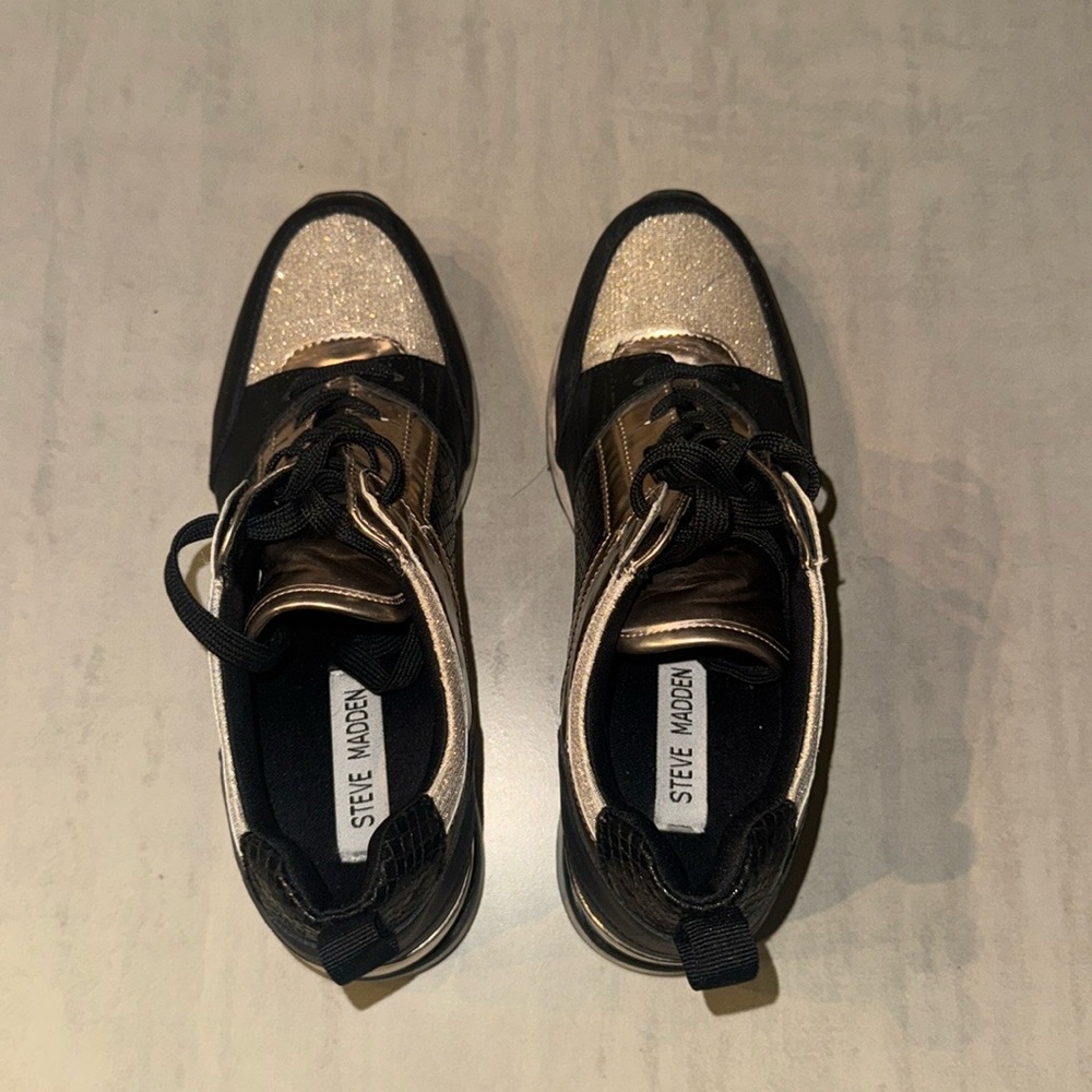Steve Madden Women's Sneakers in Black and Gold